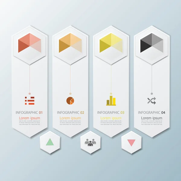 Hexagon geometrische Form infografische Design-Vorlage — Stockvektor