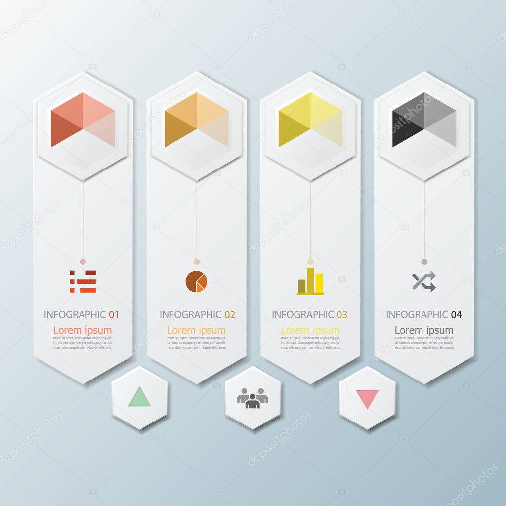 Hexagon Geometric Shape Infographic Design Template