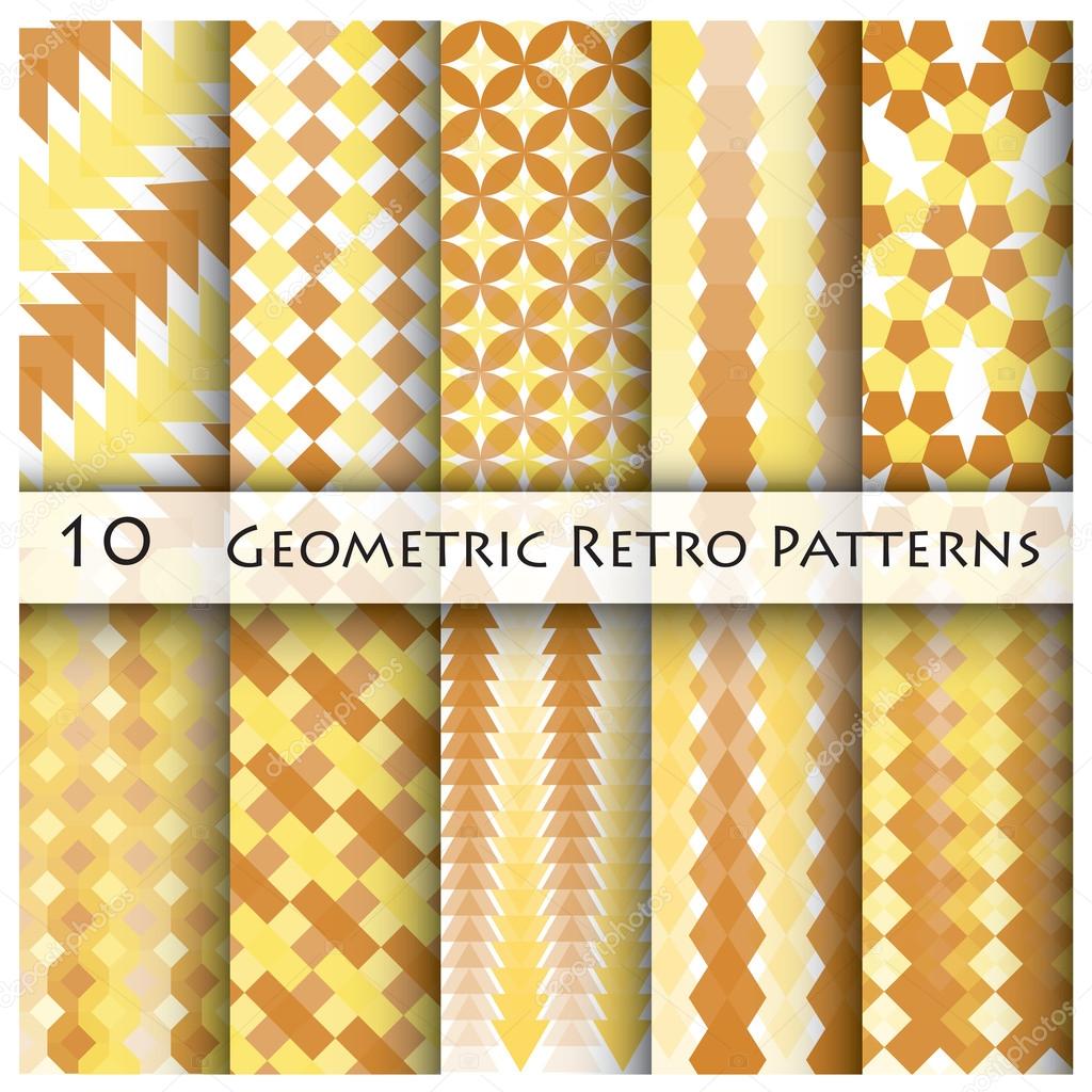 10 Geomatric Retro Pattern Graphic Design