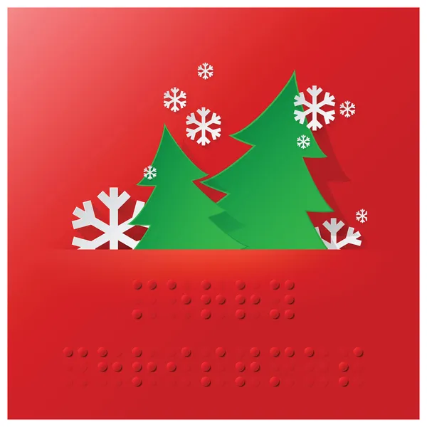 Braille ábécé karácsonyi háttér banner papír grafikus — Stock Vector