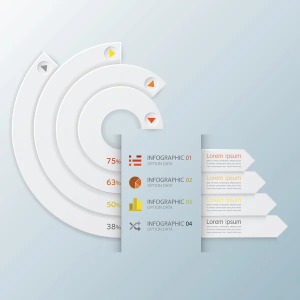 Plantilla de diseño infográfico de círculo de curva moderna — Archivo Imágenes Vectoriales