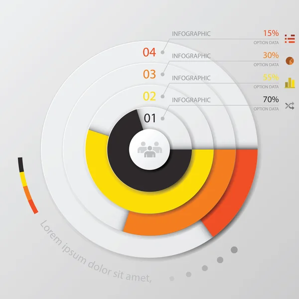 Modelo de Design Infográfico de Círculo de Curva Moderna —  Vetores de Stock