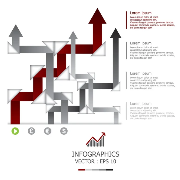 Frecce moderne Modello di progettazione infografica — Vettoriale Stock