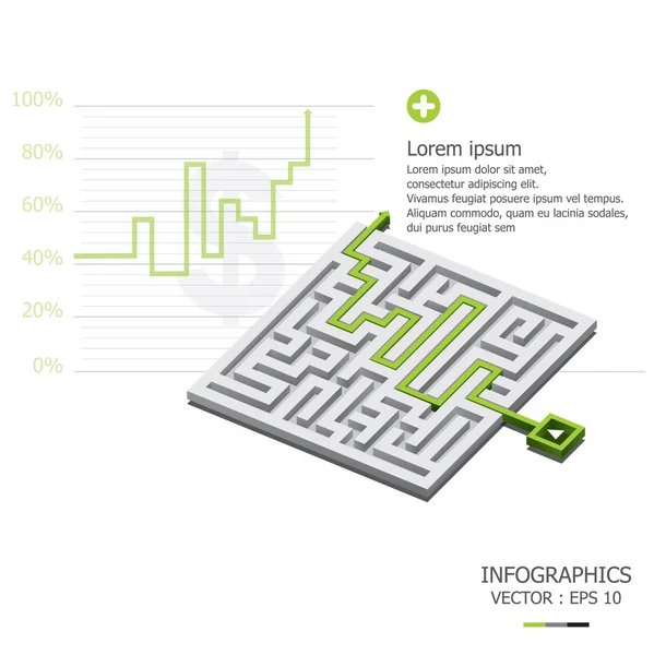 Maze Infographic Business Design Template — Stock Vector