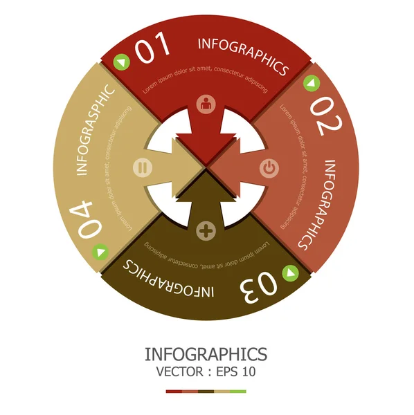 Plantilla de diseño infográfico de flecha de círculo — Vector de stock