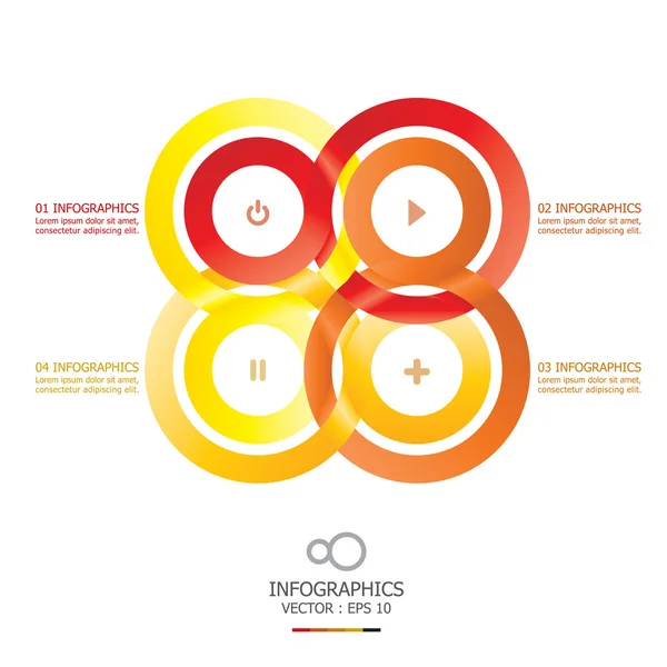 Modello di design infografico moderno Infinity Circle — Vettoriale Stock