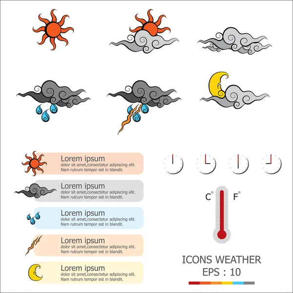 Icons Weather — Stock Vector