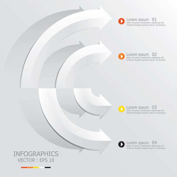 Modèle de conception d'infographie de flèches modernes — Image vectorielle