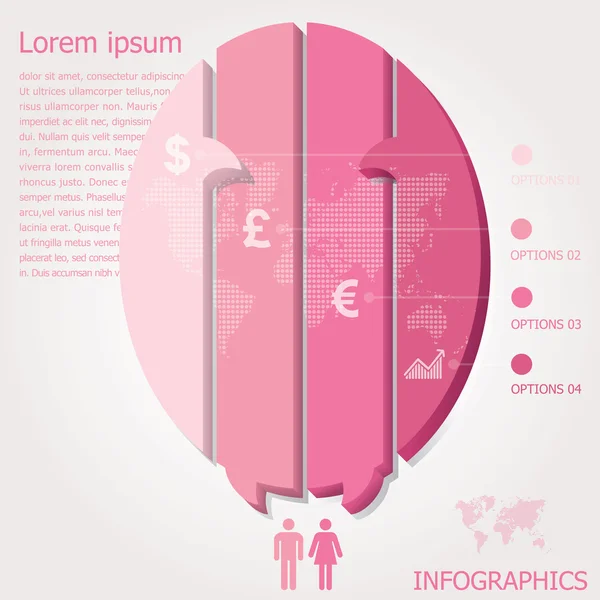 Modern Oval Speech Bubble Infographics Design Template — Stock Vector