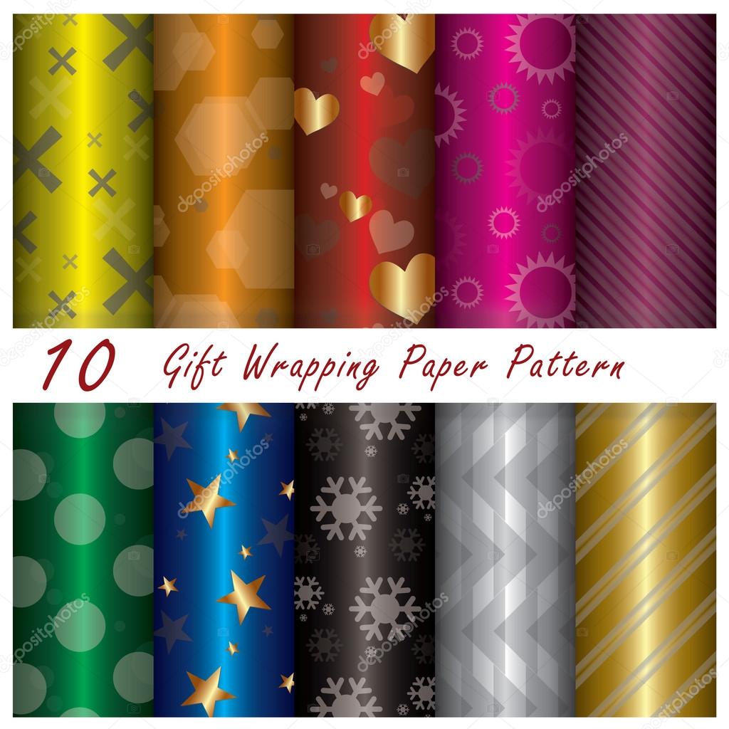 10 Gift Wrapping Paper Pattern Design Template
