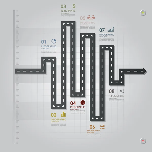 Yol ve sokak iş Infographic tasarım şablonu — Stok Vektör