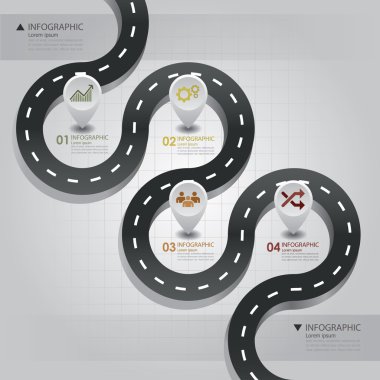 Road & Street Business Infographic Design Template clipart