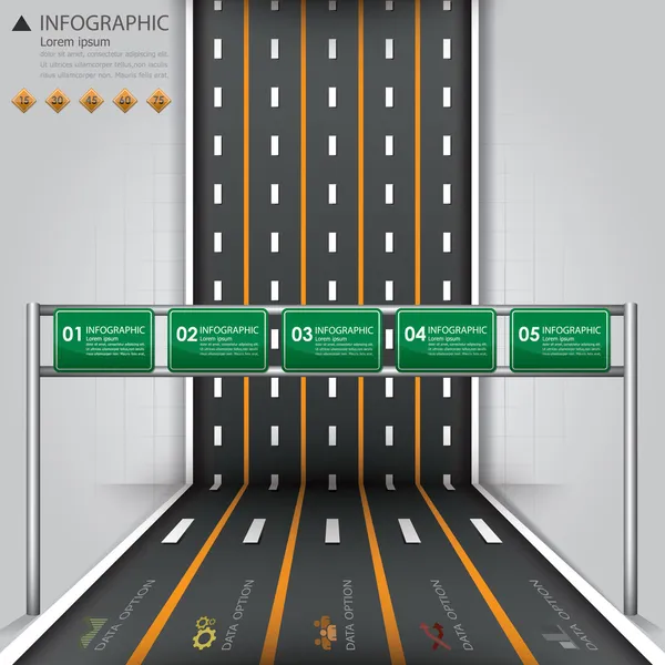 Road & straat Business Infographic ontwerpsjabloon — Stockvector