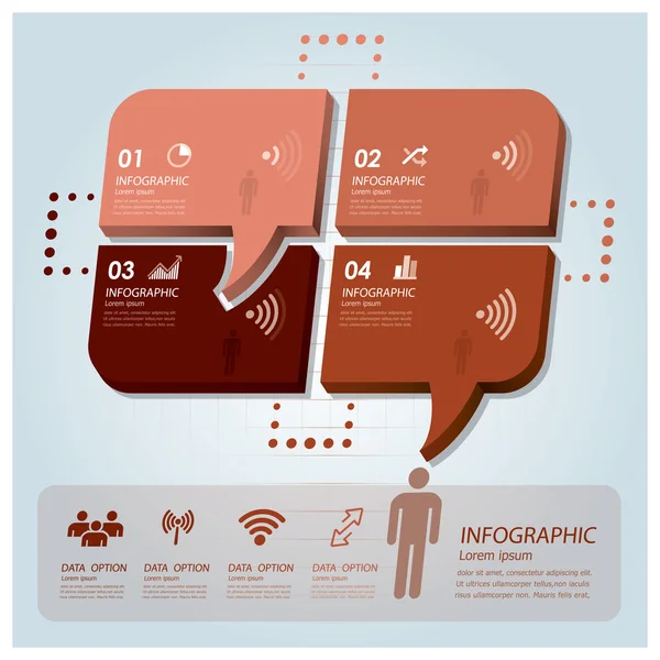 Business Infographic With Communication Speech Bubble Vector Des — Stock Vector