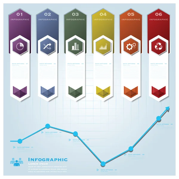 Modèle de conception d'infographie d'affaires de forme géométrique hexagonale — Image vectorielle