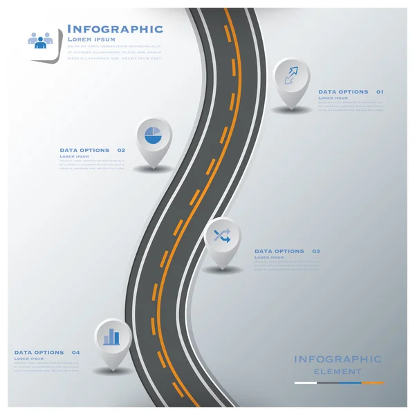Straße & Verkehrszeichen Geschäftsinfografik Design-Vorlage lizenzfreie Stockillustrationen