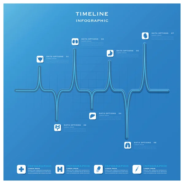 Modèle de conception d'infographie médicale et de santé chronologique — Image vectorielle