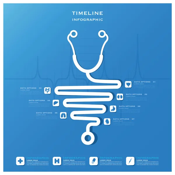 Timeline Gesundheit und medizinische Infografik-Design-Vorlage Vektorgrafiken