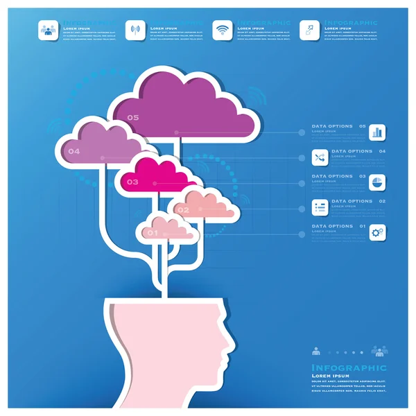 Conception de communication connexion nuage forme entreprise infographique — Image vectorielle