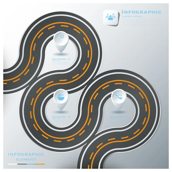 Modèle de conception d'infographie d'affaires de panneau de signalisation routière et routière — Image vectorielle