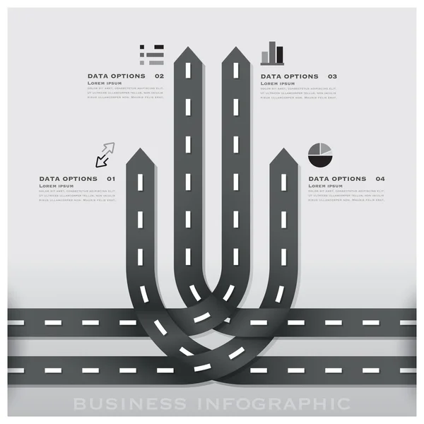 Yol ve sokak trafik işareti iş Infographic tasarım templat — Stok Vektör