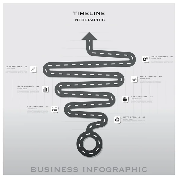 Línea de tiempo de señalización vial y de tráfico público Business Infographic Desig — Archivo Imágenes Vectoriales