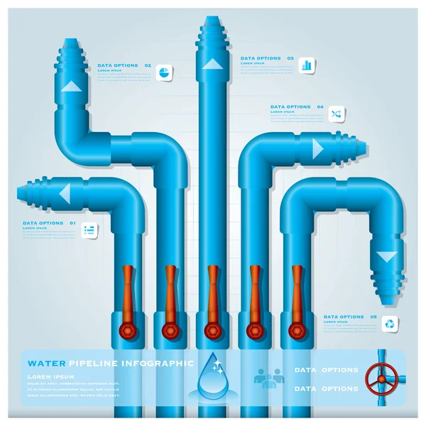 물 파이프라인 사업 infographic — 스톡 벡터