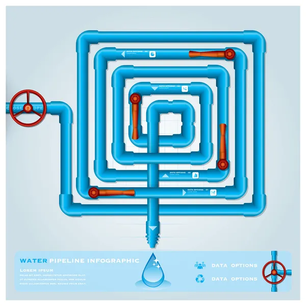 Vodní potrubí business infographic — Stockový vektor