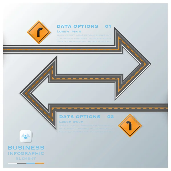 Plantilla de diseño de infografía de negocio de señalización vial y vial — Vector de stock