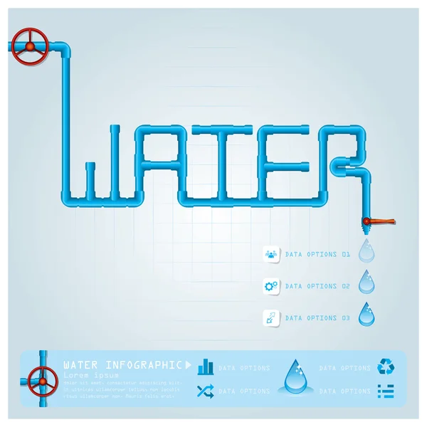 Infografía comercial de tuberías de agua — Archivo Imágenes Vectoriales