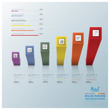 Modern köşeli diyagramı iş Infographic bar
