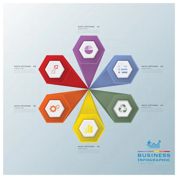 Infografía empresarial moderna de hexágono — Archivo Imágenes Vectoriales