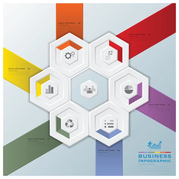 Moderna Hexagon Business Infographic — Stock vektor