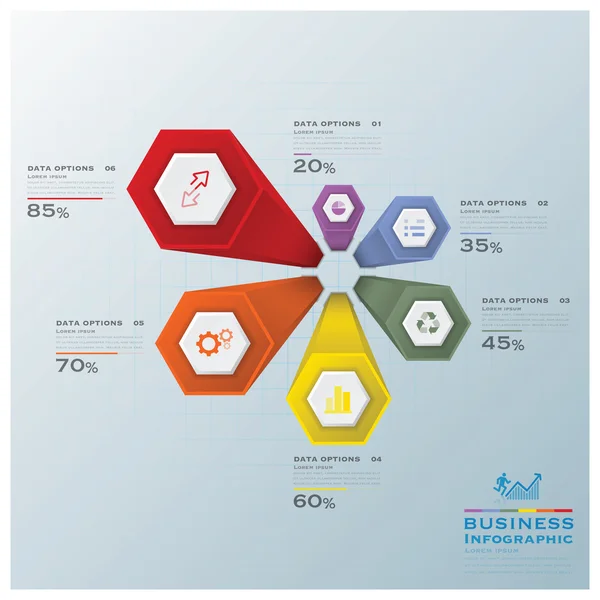 Infográfico moderno do negócio do hexágono — Vetor de Stock
