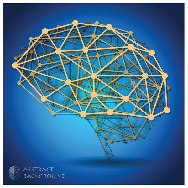 Beyin geometrik şekli arka plan — Stok Vektör