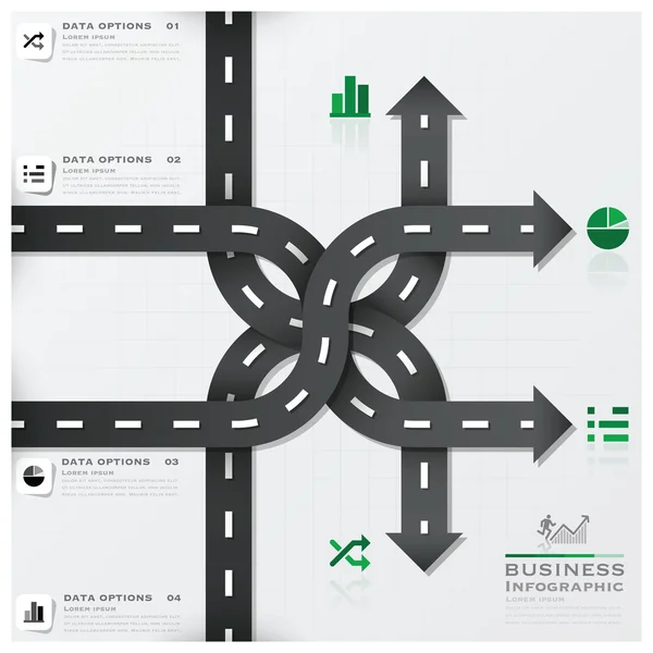 Infográfico de negócios de sinal de trânsito rodoviário e de rua — Vetor de Stock