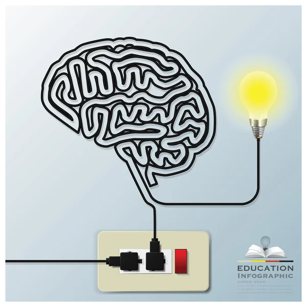 Forma cerebrale Elettricità Istruzione sfondo infografico — Vettoriale Stock