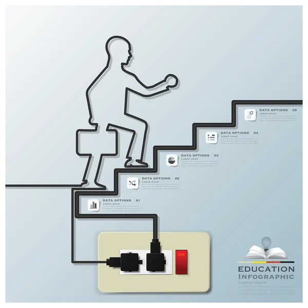 Modello di business Linea elettrica Istruzione Infografica — Vettoriale Stock