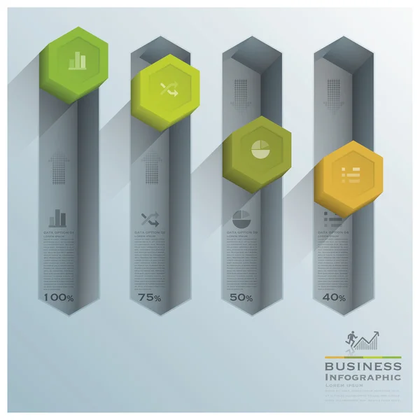 Diagramme hexagonal moderne Infographie d'affaires — Image vectorielle