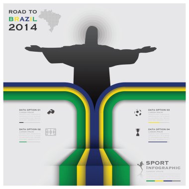 Brezilya 2014 futbol turnuvası spor Infographic giden yol