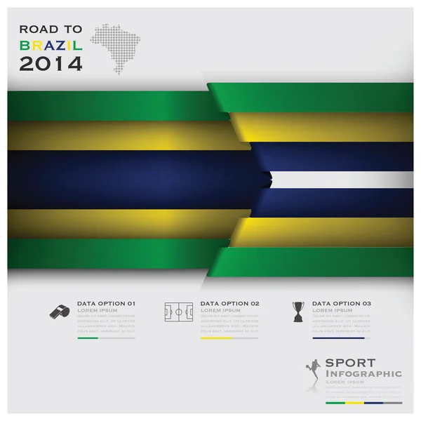 Road To Brazil 2014 Football Tournament Sport Infographic - Stok Vektor