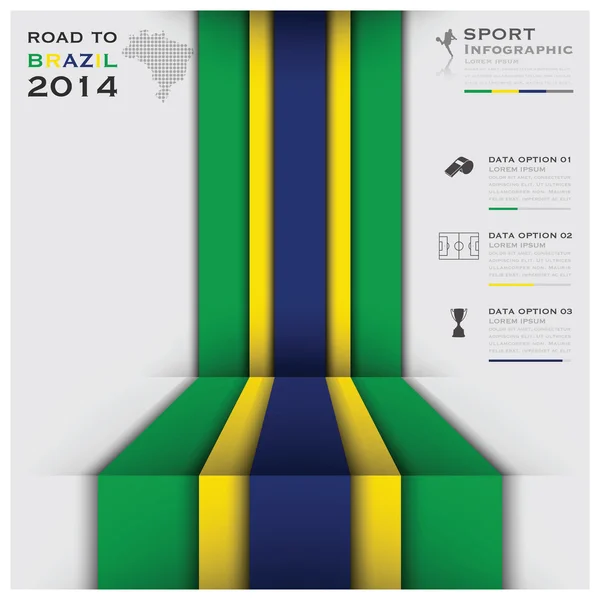 Weg naar Brazilië 2014 voetbaltoernooi — Stockvector