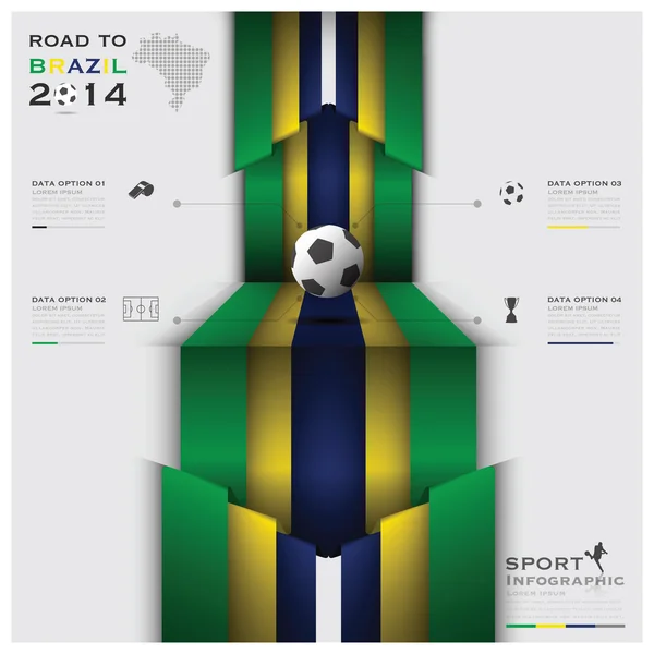 Weg naar Brazilië 2014 voetbal toernooi sport infographic — Stockvector