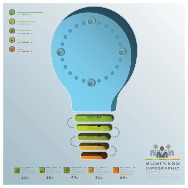 Lampadina a forma di business Infografica — Vettoriale Stock