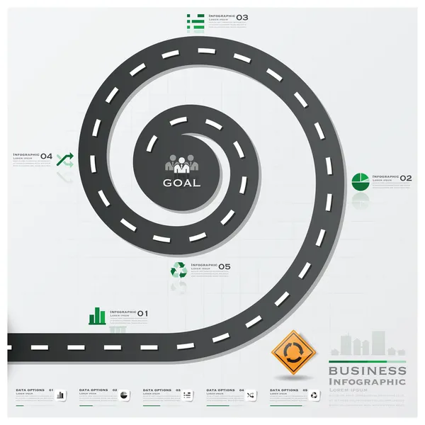 Road And Street Traffic Sign Business Infographic — Stock Vector