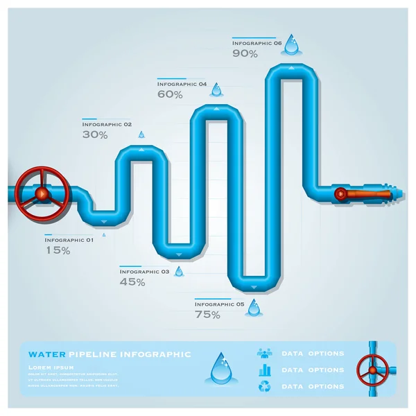 Infográfico de negócios de tubulação de água — Vetor de Stock