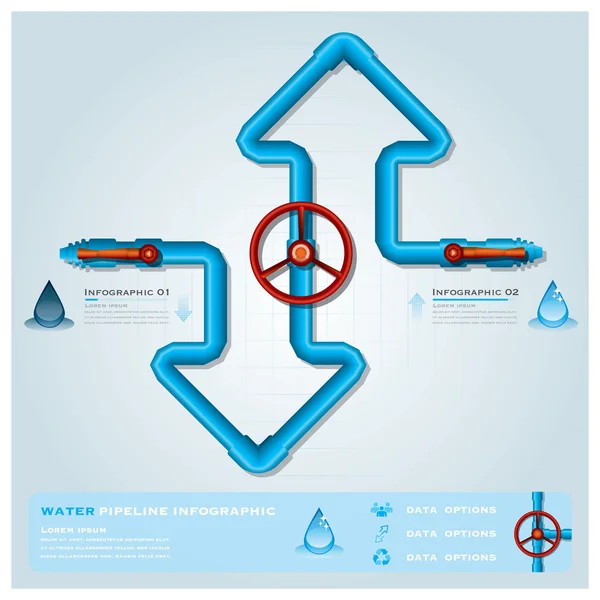 Vatten pipeline verksamhet infographic — Stock vektor
