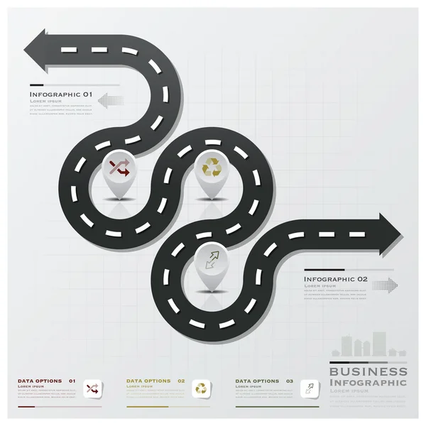 Infográfico de negócios de rua e estrada — Vetor de Stock