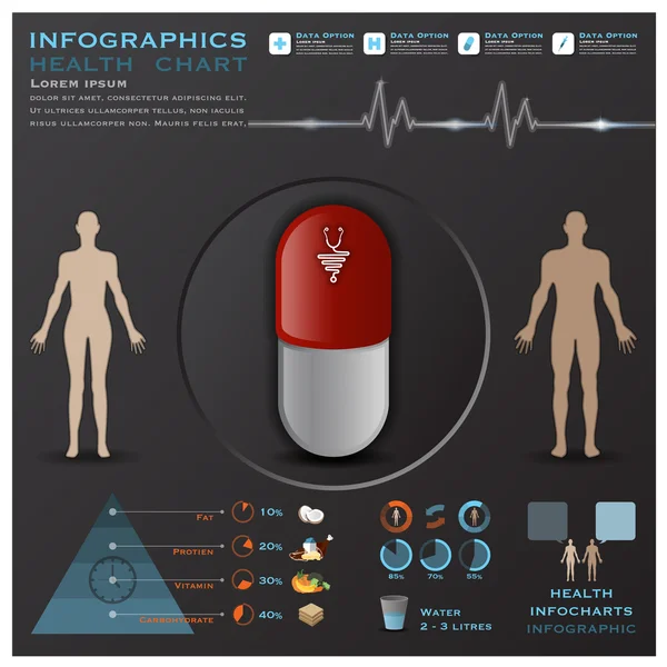 Sağlık ve tıbbi Infographic infocharts — Stok Vektör