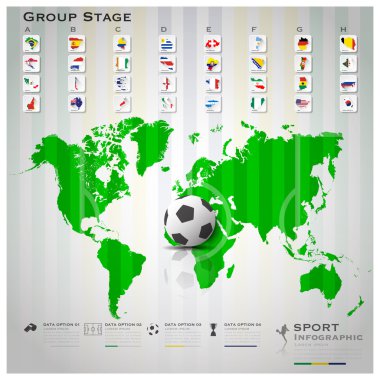 Brezilya 2014 futbol turnuvası spor Infographic backgr giden yol